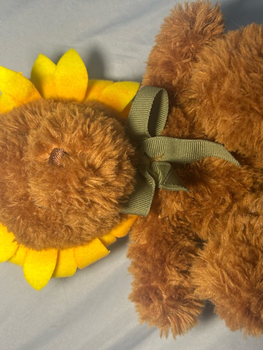 Plush Sunflower Teddy - Brown and Yellow